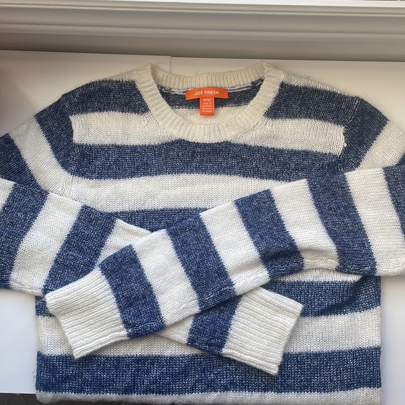 Joe Fresh Sweaters - Blue and White Striped Knit Sweater